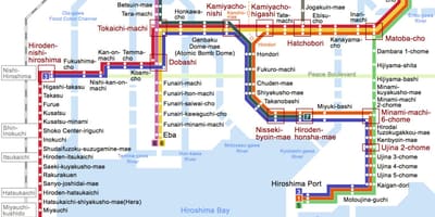 Mapa hirošima autobus 