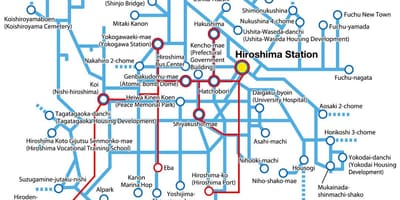 Mapa hirošima dopravy