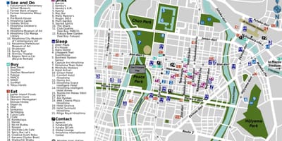 Hirošima atrakce mapa
