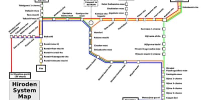 Mapa hirošima vlak